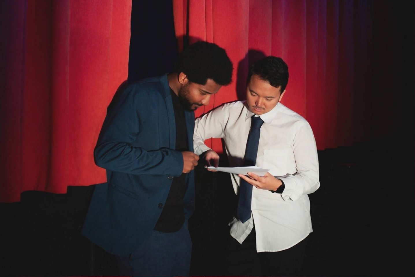 Performer in focused improvisational moment during a live session